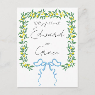 Convite de Casamento Flor Selvagem Amarela Cartão