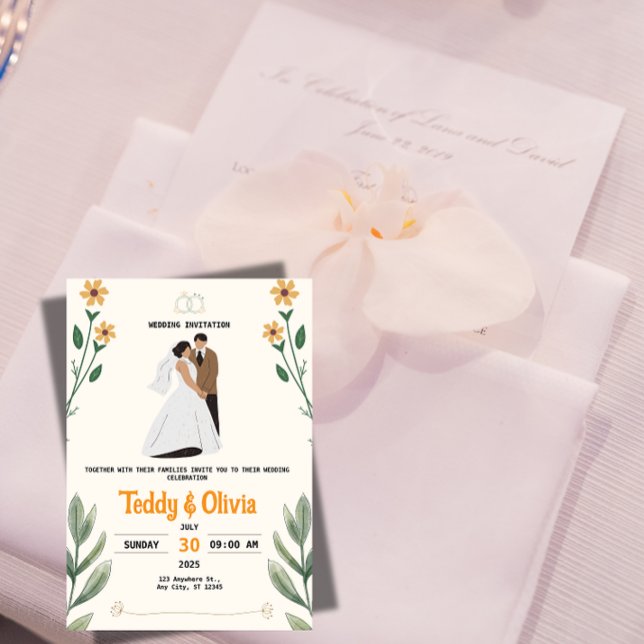 Convite de Casamento Flor Silvestre (Criador carregado)