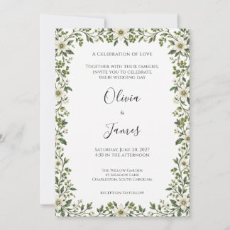 Convite de Casamento Flor Silvestre