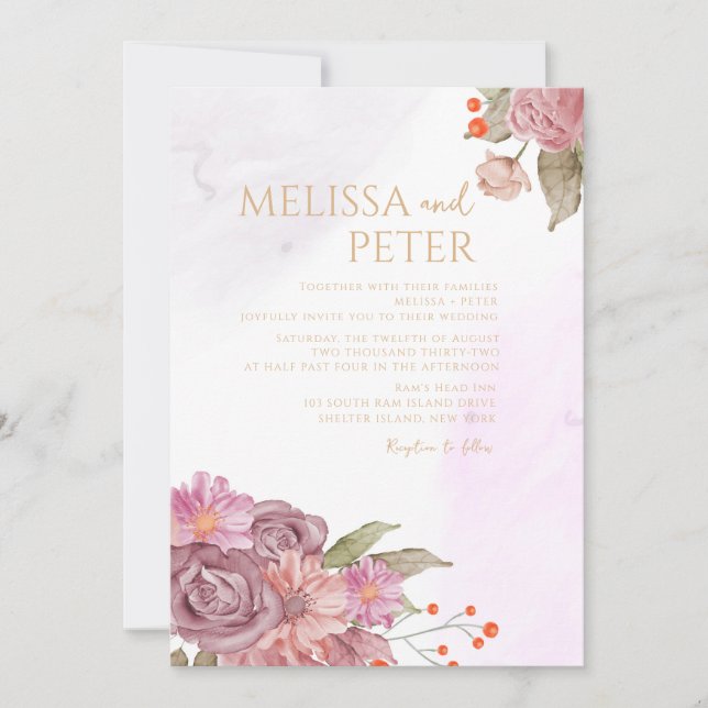 Convite de Casamento Flor Silvestre (Frente)