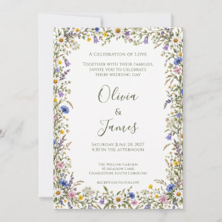 Convite de Casamento Flor Silvestre