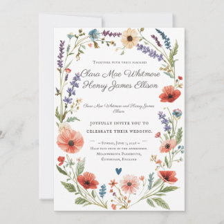 Convite de Casamento Flor Silvestre | Botânico Ele