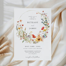 Convite de Casamento Flor Silvestre Caprichoso