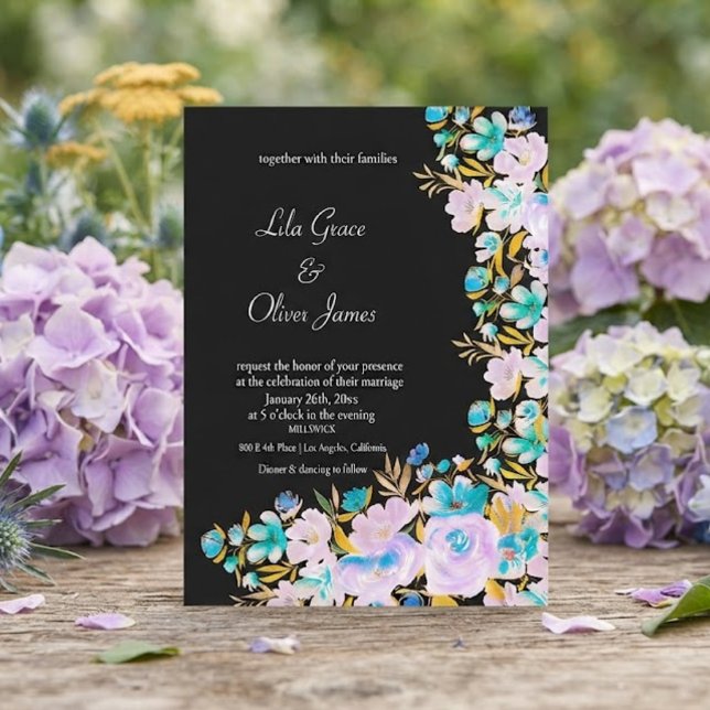 Convite de Casamento Flor Silvestre Elegante (Criador carregado)