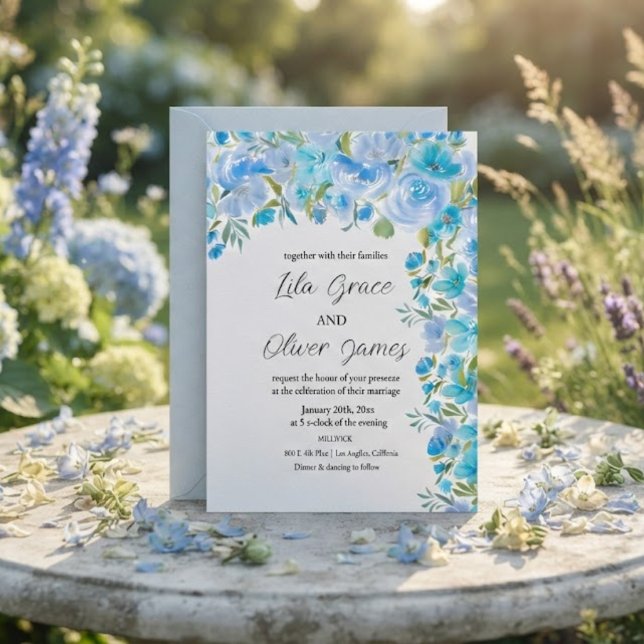 Convite de Casamento Flor Silvestre Elegante (Criador carregado)