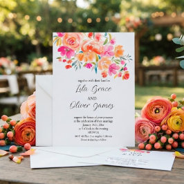 Convite de Casamento Flor Silvestre Elegante