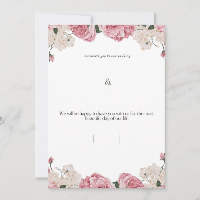 Convite de Casamento Floral (Frente)
