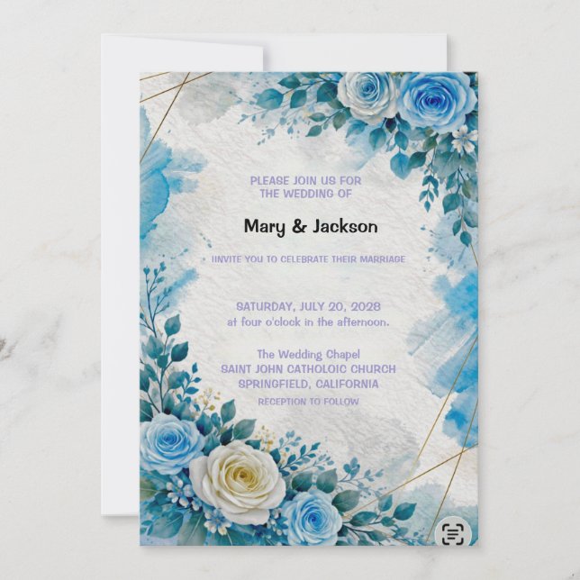 Convite de Casamento Floral (Frente)