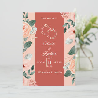 Convite de casamento floral