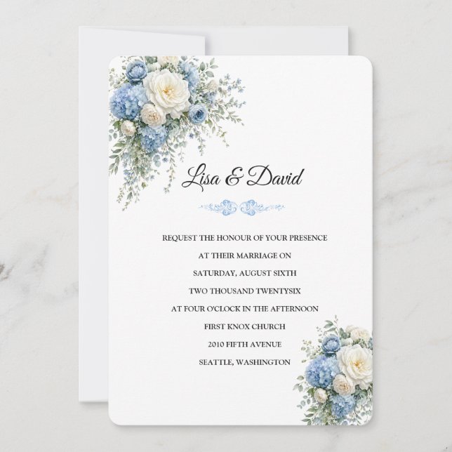 Convite de Casamento Floral (Frente)