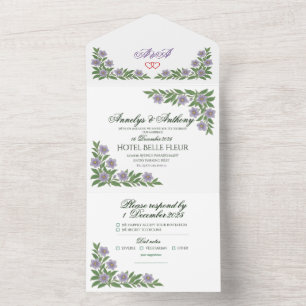 Convite de casamento floral