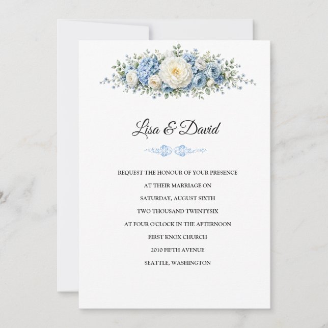 Convite de Casamento Floral (Frente)