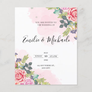 Convite de casamento Floral