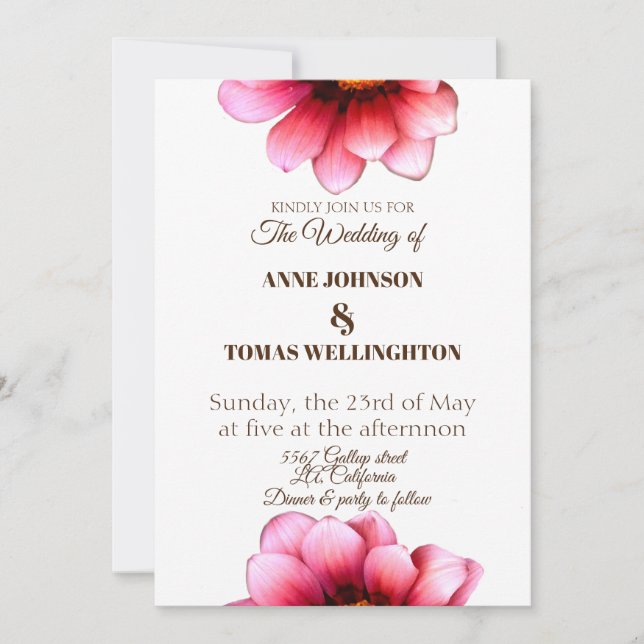 Convite De Casamento Floral (Frente)