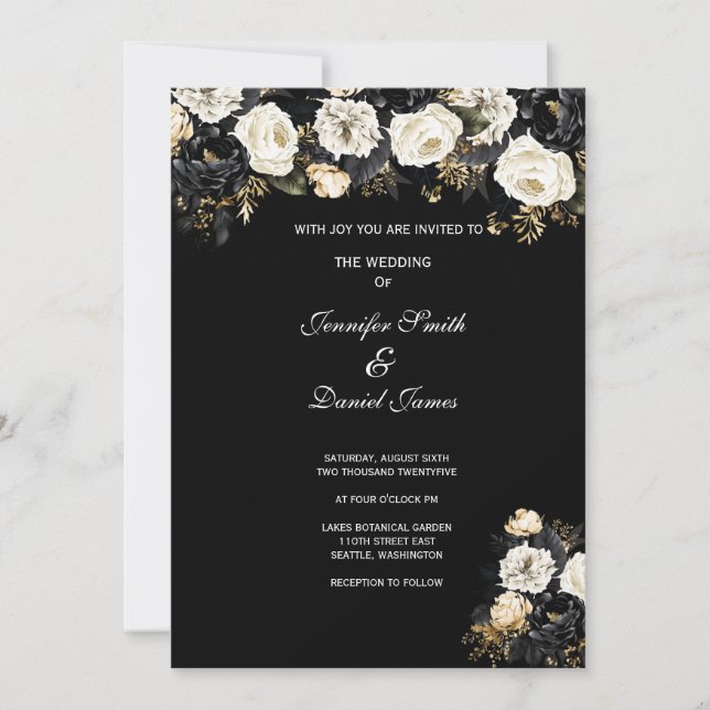 Convite de Casamento Floral (Frente)