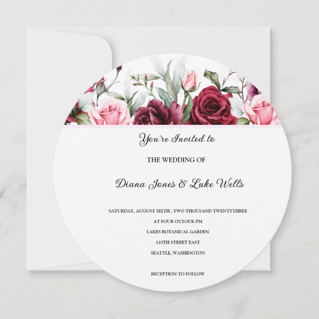 Convite De Casamento Floral (Frente)