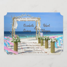 Convite de Casamento Floral Adorável Beach Arbor