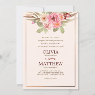 Convite de Casamento Floral Alegre