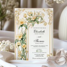 Convite De Casamento Floral Amarelo