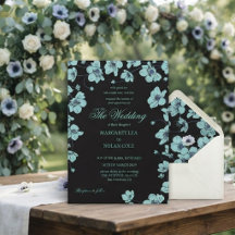 Convite de Casamento Floral Anêmona Elegante