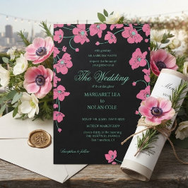 Convite de Casamento Floral Anêmona Elegante