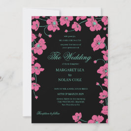 Convite de Casamento Floral Anêmona Elegante