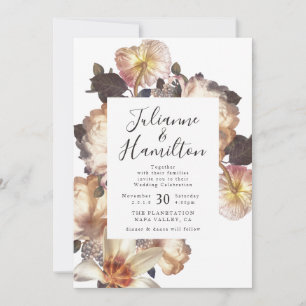 Convite De Casamento Floral Antique Vintage