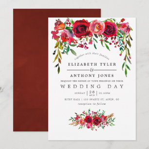 Convite de Casamento Floral Aquarela