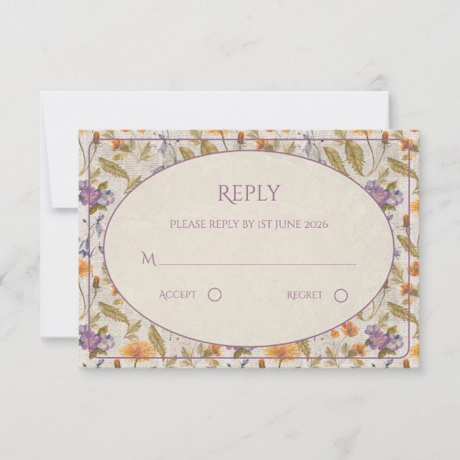 Convite de casamento floral aquarela (Frente)