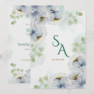Convite de Casamento Floral Aquarela