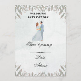 Convite de Casamento Floral Aquarela