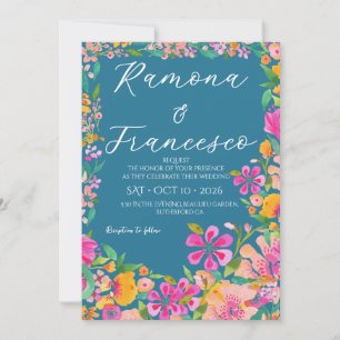Convite de Casamento Floral Aquarela Fall For You