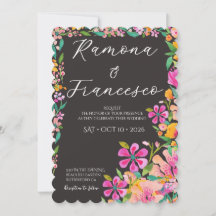 Convite de Casamento Floral Aquarela Fall For You