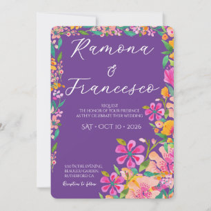 Convite de Casamento Floral Aquarela Fall For You