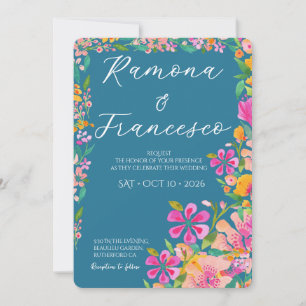 Convite de Casamento Floral Aquarela Fall For You