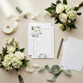 Convite de casamento floral aquarela marfim em bra