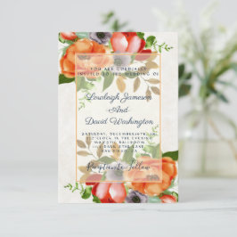 Convite de casamento floral aquarela orçamento