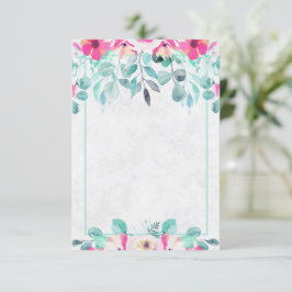 Convite de casamento floral aquarela rosa primaver