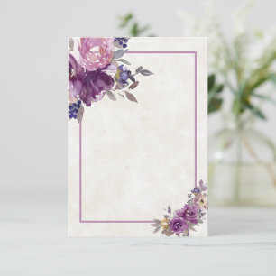 Convite de casamento floral aquarela Violeta orçam