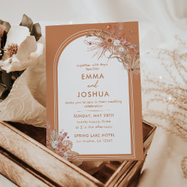 Convite de Casamento Floral Arco de Terracota Boho