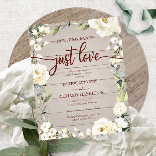 Convite de casamento floral barato Nothing Fancy