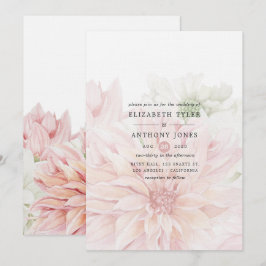 Convite de Casamento Floral Blush Dahlias