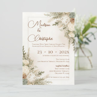convite de casamento floral boho