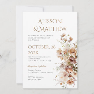 Convite de Casamento Floral Boho