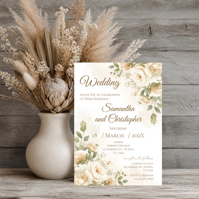 Convite de casamento floral Boho (Criador carregado)