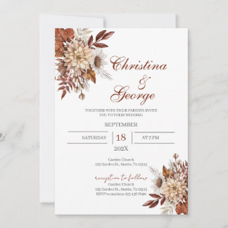 Convite de Casamento Floral Boho