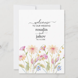 Convite de Casamento Floral Boho Blush
