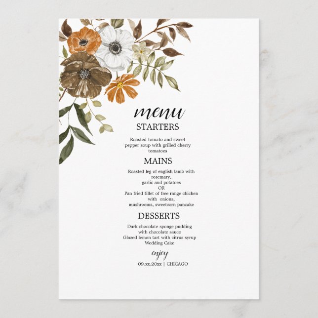 Convite de Casamento Floral Boho Blush (Frente)