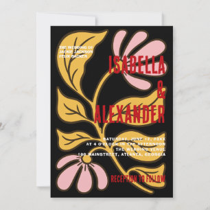 Convite de Casamento Floral Boho Colorido