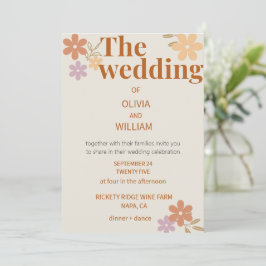 Convite de Casamento Floral Boho Elegante